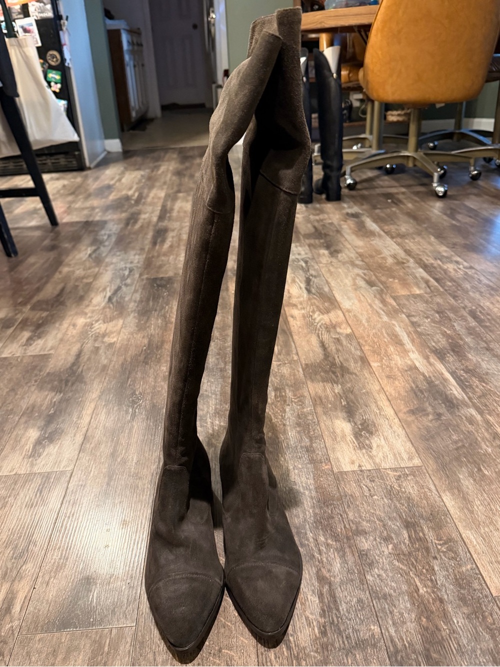 🪻Donald J. Pliner Dark Brown Suede Over-the-Knee Pointed Boots